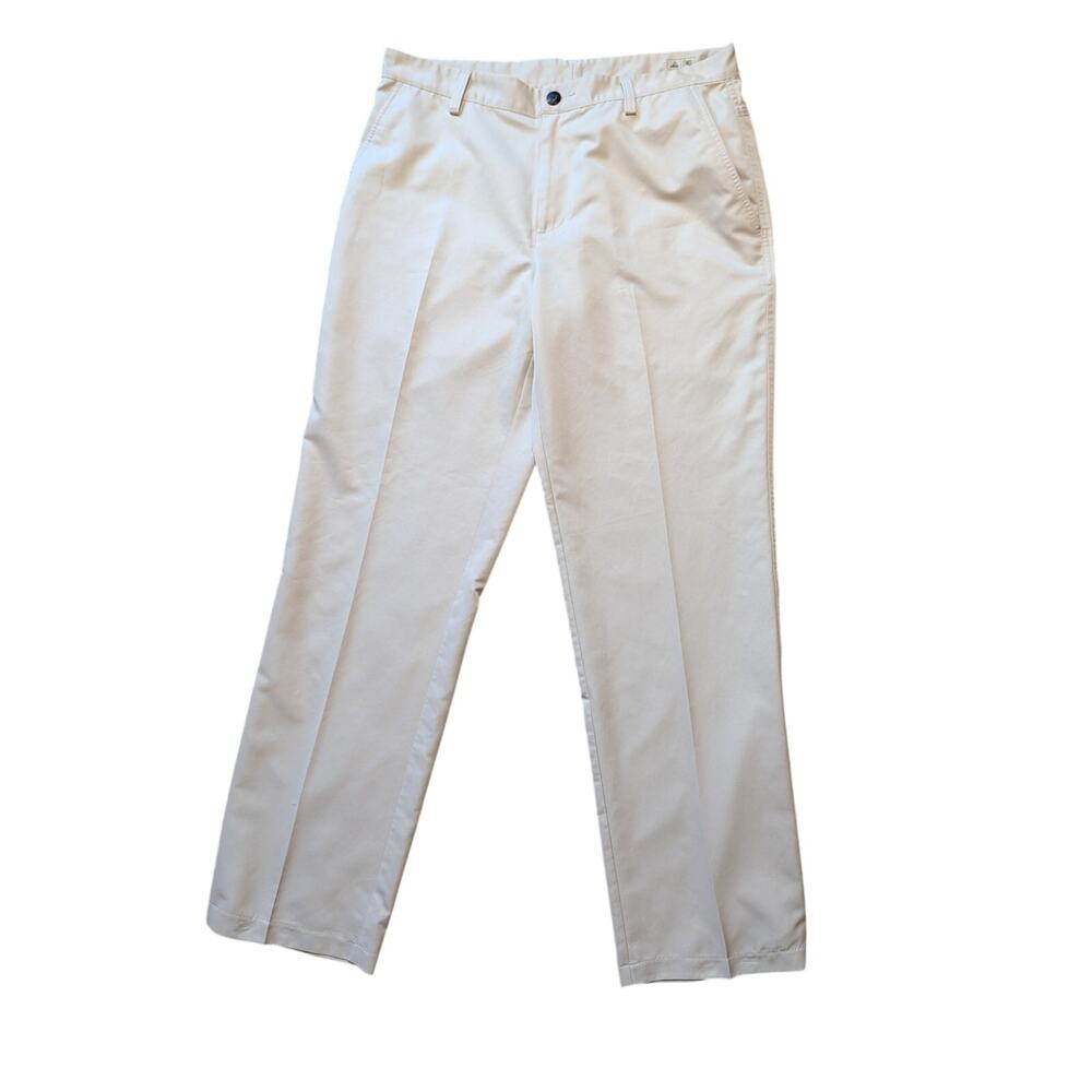 ADIDAS Climalite Mens Pants, 32x32, Khaki, straight leg, lightweight; quickdry